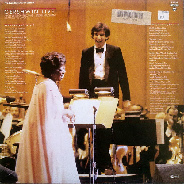 Michael Tilson Thomas, Sarah Vaughan, Los Angeles Philharmonic Orchestra : Gershwin Live! (LP, Album)