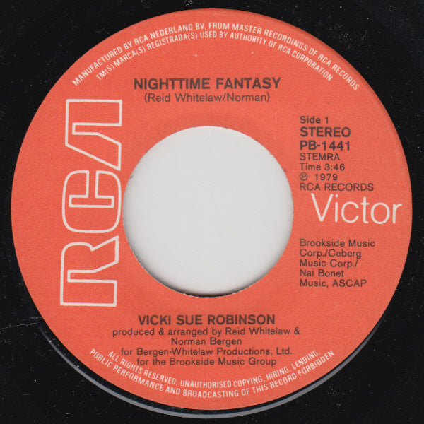 Vicki Sue Robinson : Nightime Fantasy / Feels So Good It Must Be Wrong (7", Single)