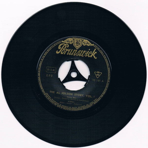 Al Jolson : The Al Jolson Story Vol. 1 (7", Mono)