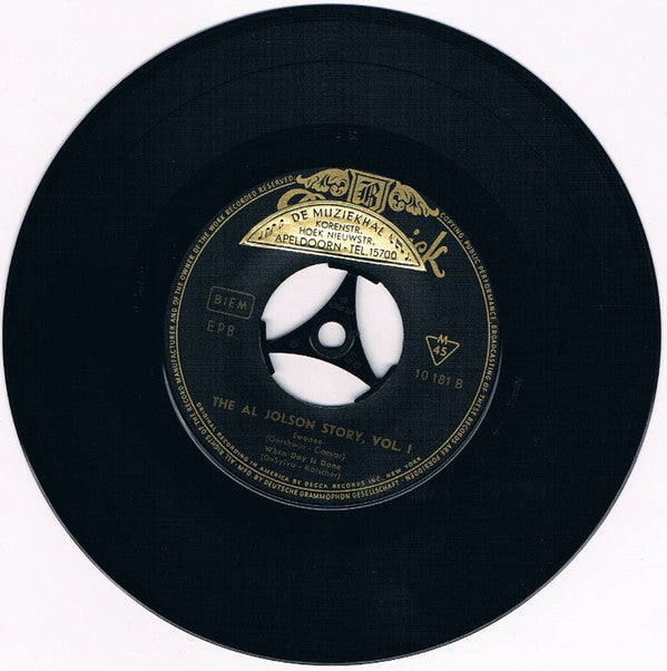 Al Jolson : The Al Jolson Story Vol. 1 (7", Mono)