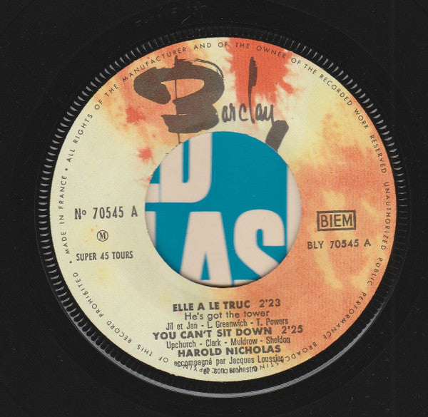 Harold Nicholas : Elle A Le Truc (7", EP)