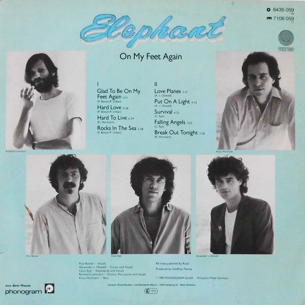 Elephant (3) : On My Feet Again (LP, Album)
