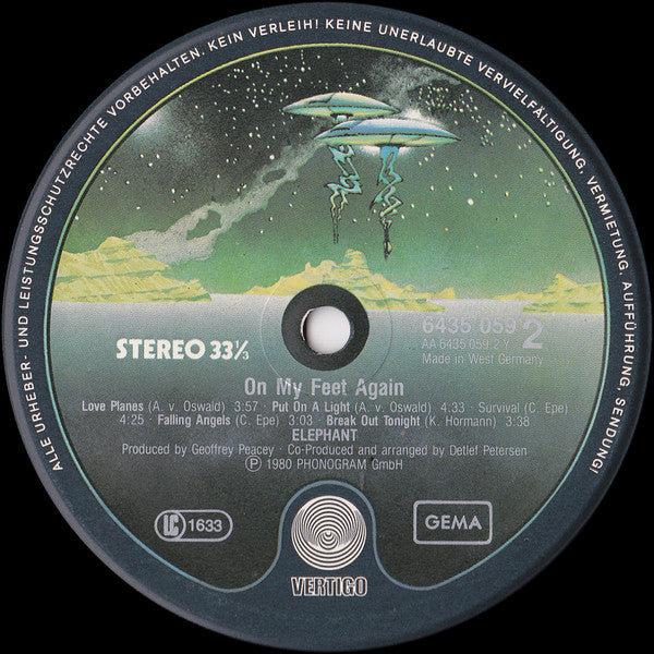 Elephant (3) : On My Feet Again (LP, Album)