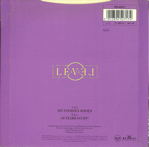 Level 42 : My Father's Shoes (7", Single)