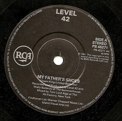 Level 42 : My Father's Shoes (7", Single)