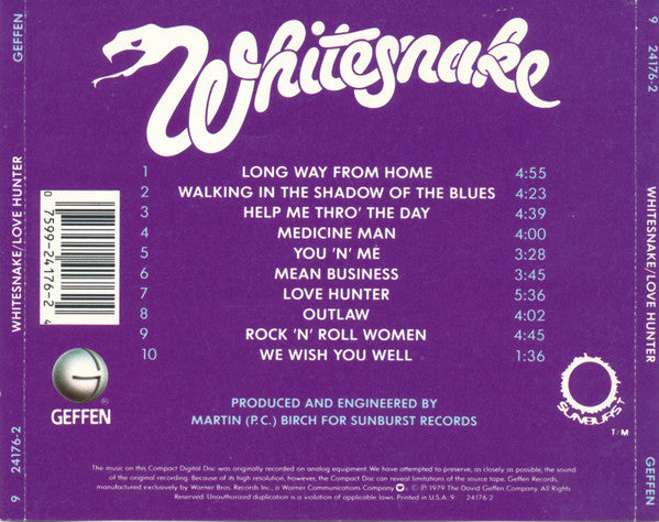 Whitesnake : Lovehunter (CD, Album, RE, RM)