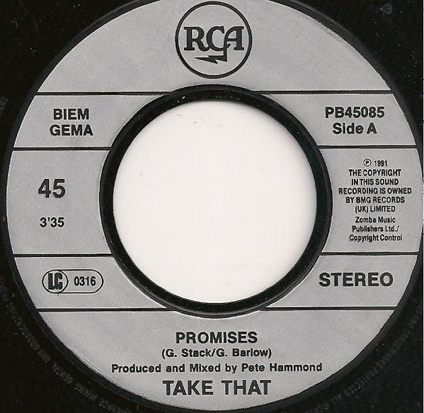 Take That : Promises (7", Single)