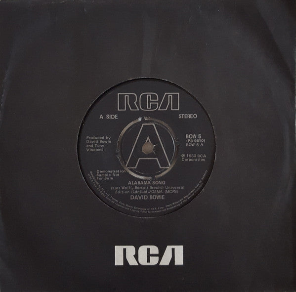 David Bowie : Alabama Song (7", Single, Promo)