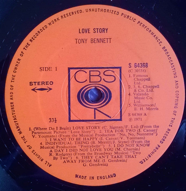 Tony Bennett : Love Story (LP, Album)