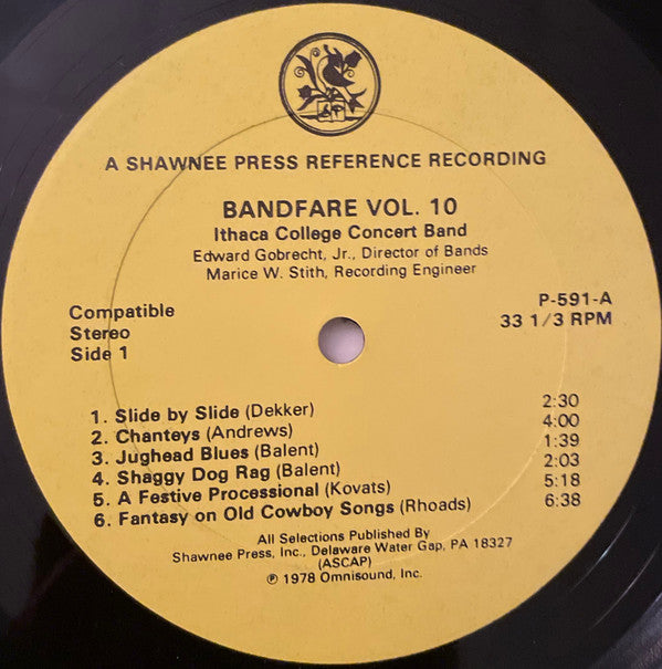 Ithaca College Concert Band : Bandfare Vol. 10 (LP, Album)