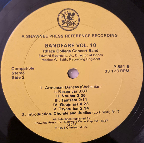 Ithaca College Concert Band : Bandfare Vol. 10 (LP, Album)