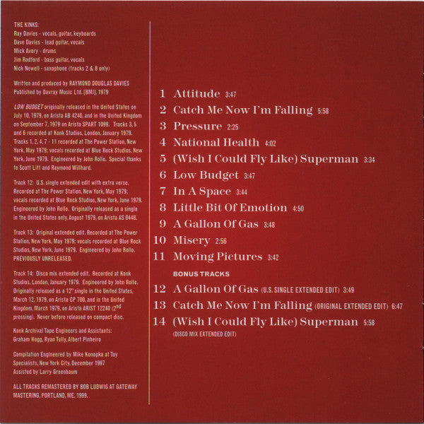 The Kinks : Low Budget (CD, Album, RE, RM)