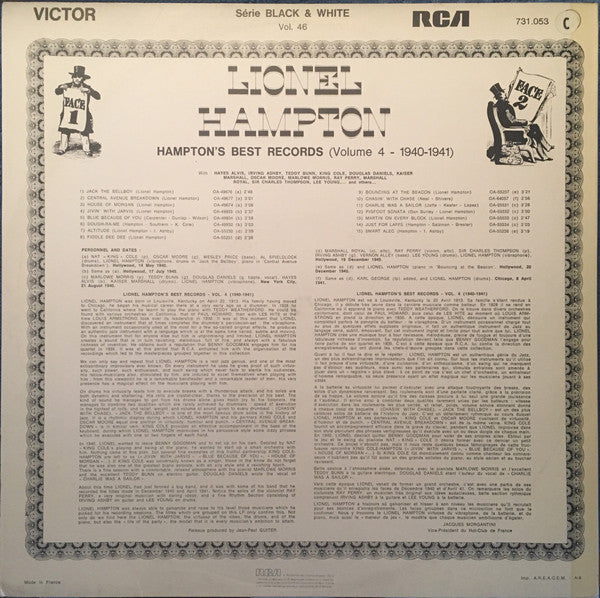 Lionel Hampton : Lionel Hampton's Best Records (1940-1941) Volume 4 (LP, Comp)