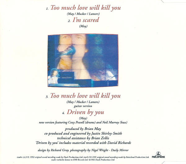 Brian May : Too Much Love Will Kill You (CD, Single)