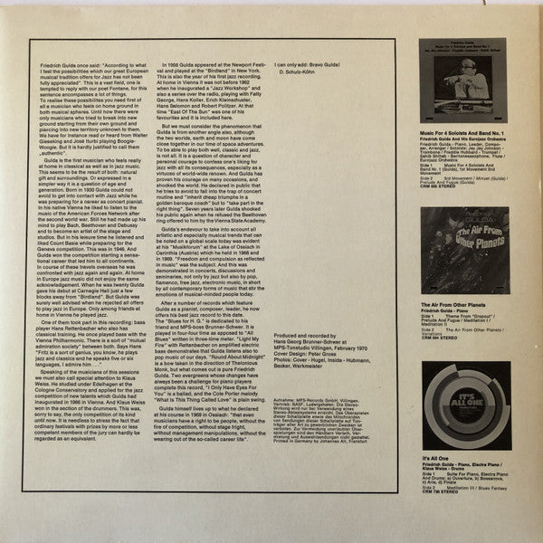 Friedrich Gulda : As You Like It (LP, Album, RE, Gat)