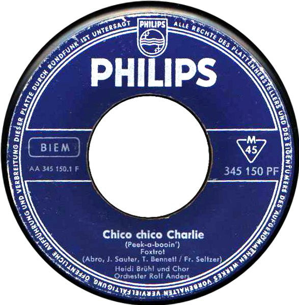 Heidi Brühl : Chico Chico Charlie / Luna Lunalu, Lieber Mond (7", Single, Mono)