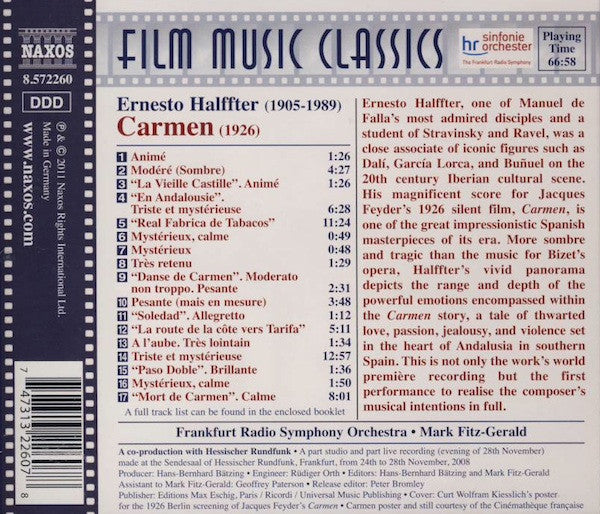 Ernesto Halffter, hr-Sinfonieorchester, Mark Fitz-Gerald : Carmen (CD, Album)