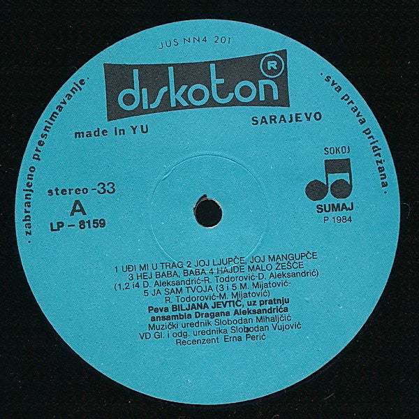 Biljana Jevtić Uz Ansambl Dragana Aleksandrića : Uđi Mi U Trag (LP, Album)