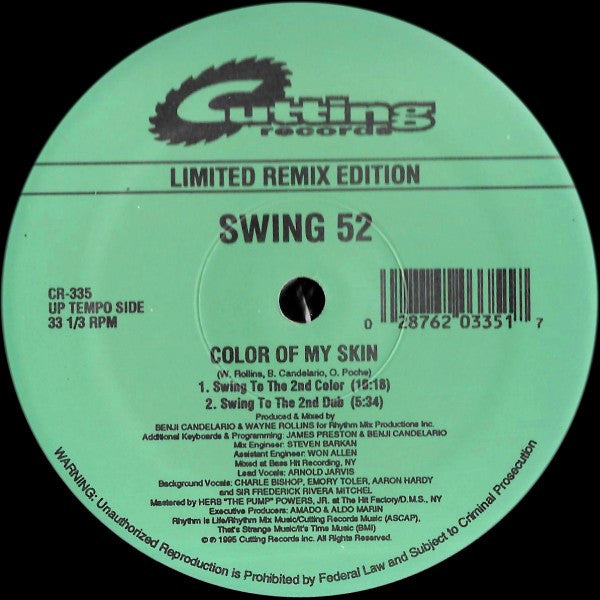 Swing 52 : Color Of My Skin (Remixes) (12", Ltd)