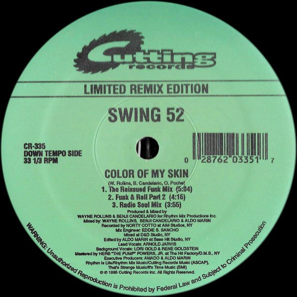 Swing 52 : Color Of My Skin (Remixes) (12", Ltd)