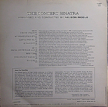 Frank Sinatra : The Concert Sinatra (LP, Album, RE)