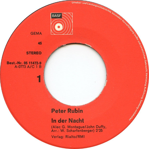 Peter Rubin : In Der Nacht (7", Single)