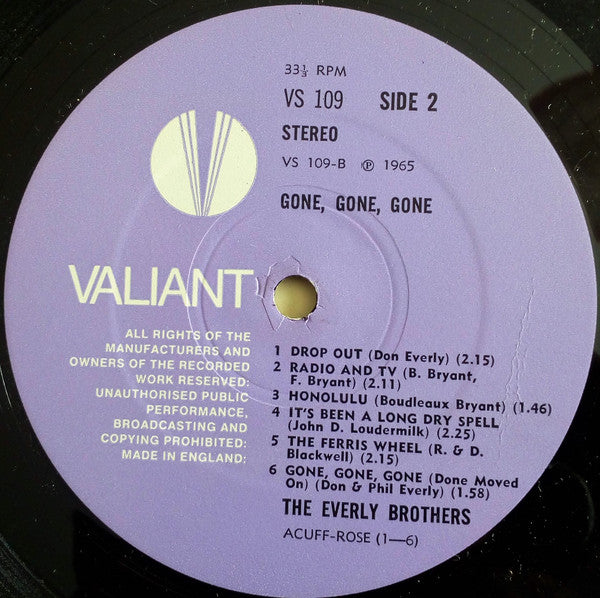 Everly Brothers : Gone, Gone, Gone (LP, Album, RE)