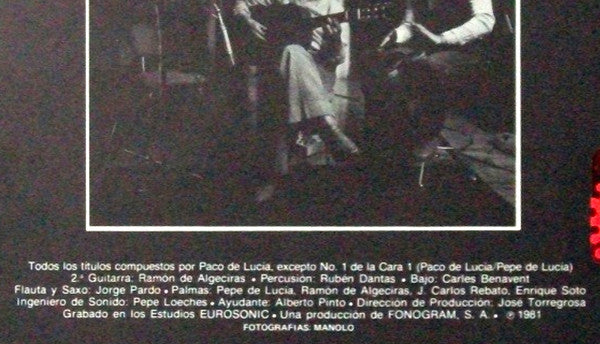 Paco De Lucía : Solo Quiero Caminar (LP, Album, Gat)