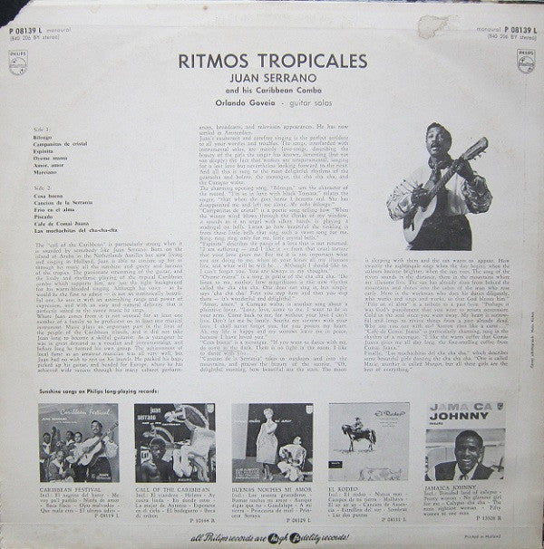Juan Serrano And His Caribbean Combo : Ritmos Tropicales (LP)