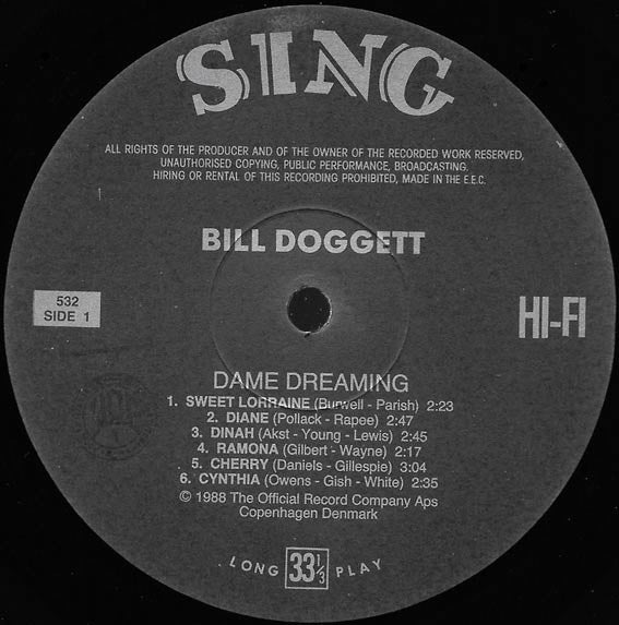 Bill Doggett : Dame Dreaming (LP, Album, RE)