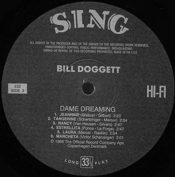 Bill Doggett : Dame Dreaming (LP, Album, RE)