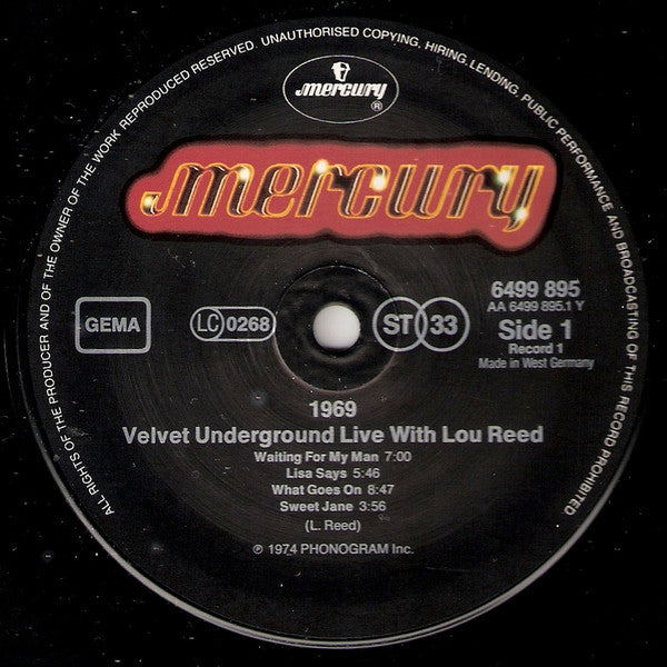 The Velvet Underground : 1969 Velvet Underground Live With Lou Reed (2xLP, Album, RE)