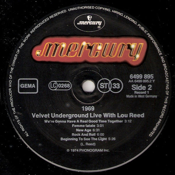 The Velvet Underground : 1969 Velvet Underground Live With Lou Reed (2xLP, Album, RE)