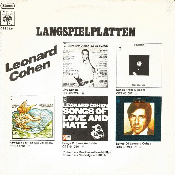 Leonard Cohen : Tonight Will Be Fine (7", Single)