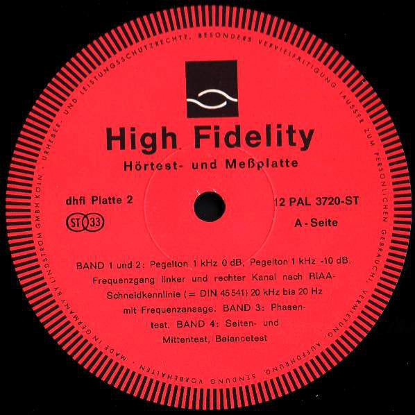 No Artist : Die dhfi Schallplatte 2: Hörtest- Und Meßplatte (LP, Gat)