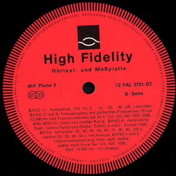 No Artist : Die dhfi Schallplatte 2: Hörtest- Und Meßplatte (LP, Gat)