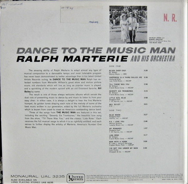 Ralph Marterie And His Orchestra : Dance To The Music Man (LP, Album, Mono)