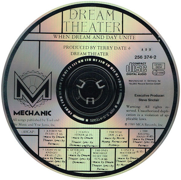 Dream Theater : When Dream And Day Unite (CD, Album)