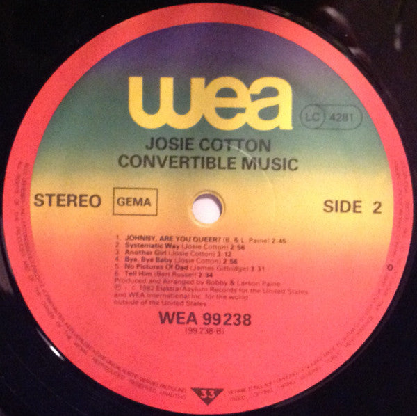 Josie Cotton : Convertible Music (LP, Album)