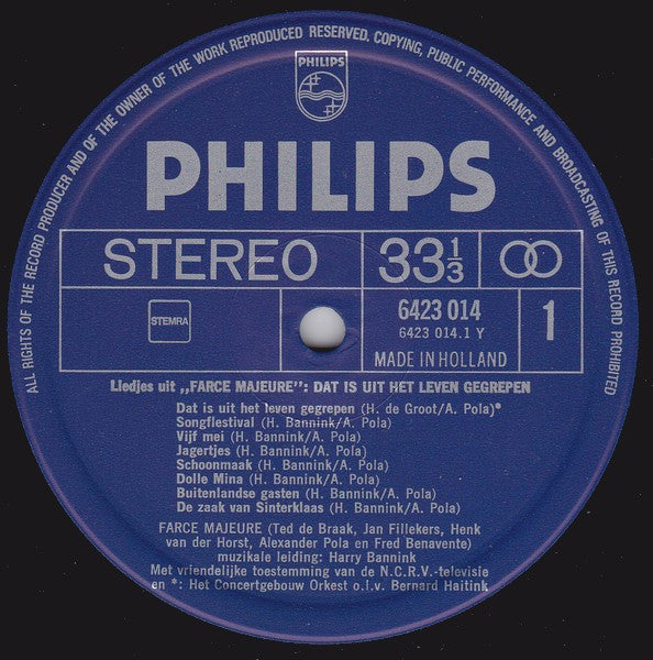 Farce Majeure : Dat Is Uit Het Leven Gegrepen (LP)