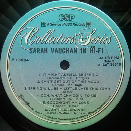 Sarah Vaughan : Sarah Vaughan In Hi-Fi (LP, Album, Mono, RE, Ter)