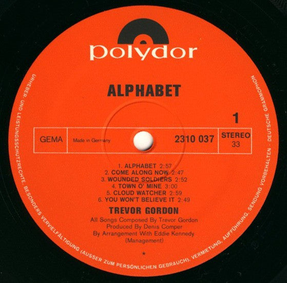 Trevor Gordon : Alphabet (LP, Album)