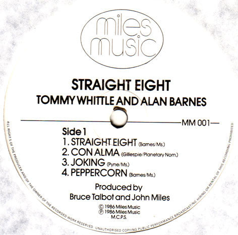 Tommy Whittle, Alan Barnes, Mick Pyne, Alan Jackson, Alec Dankworth : Straight Eight (LP, Album)