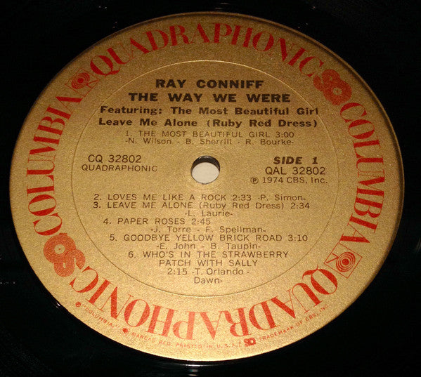 Ray Conniff : The Way We Were (LP, Album, Quad)