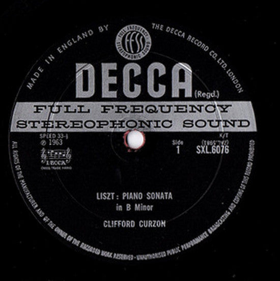 Franz Liszt, Clifford Curzon : A Liszt Recital (LP, Album)