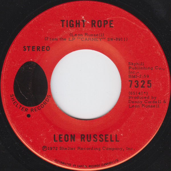 Leon Russell : Tight Rope  (7", Single)