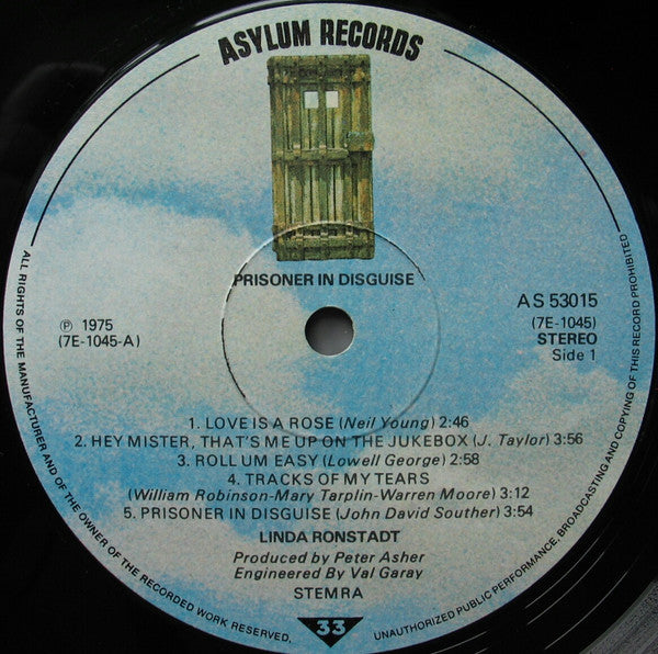 Linda Ronstadt : Prisoner In Disguise (LP, Album, Gat)