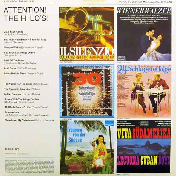 The Hi-Lo's : Attention! The Hi Lo's! (LP, Comp, Dup)