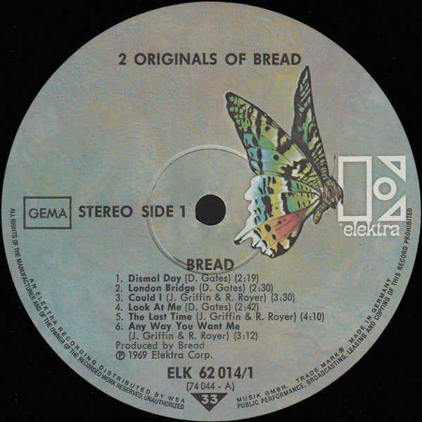 Bread : 2 Originals Of Bread (2xLP, Comp, Gat)