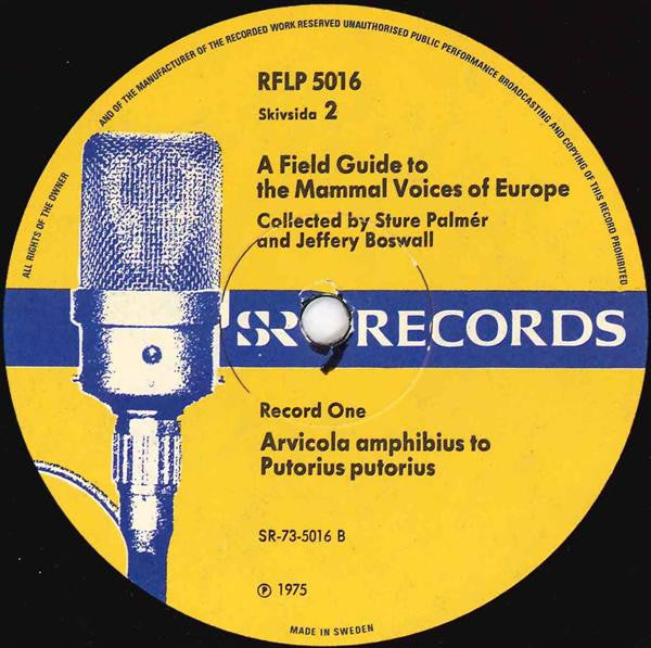 Sture Palmér & Jeffery Boswall : A Field Guide To The Mammal Voices Of Europe (Record 1) (LP)